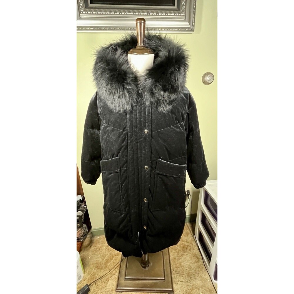 Club des Bons Garcon Sz 38 Black Hooded Parka Coat Urban Streetwear Y2K Hip Hop